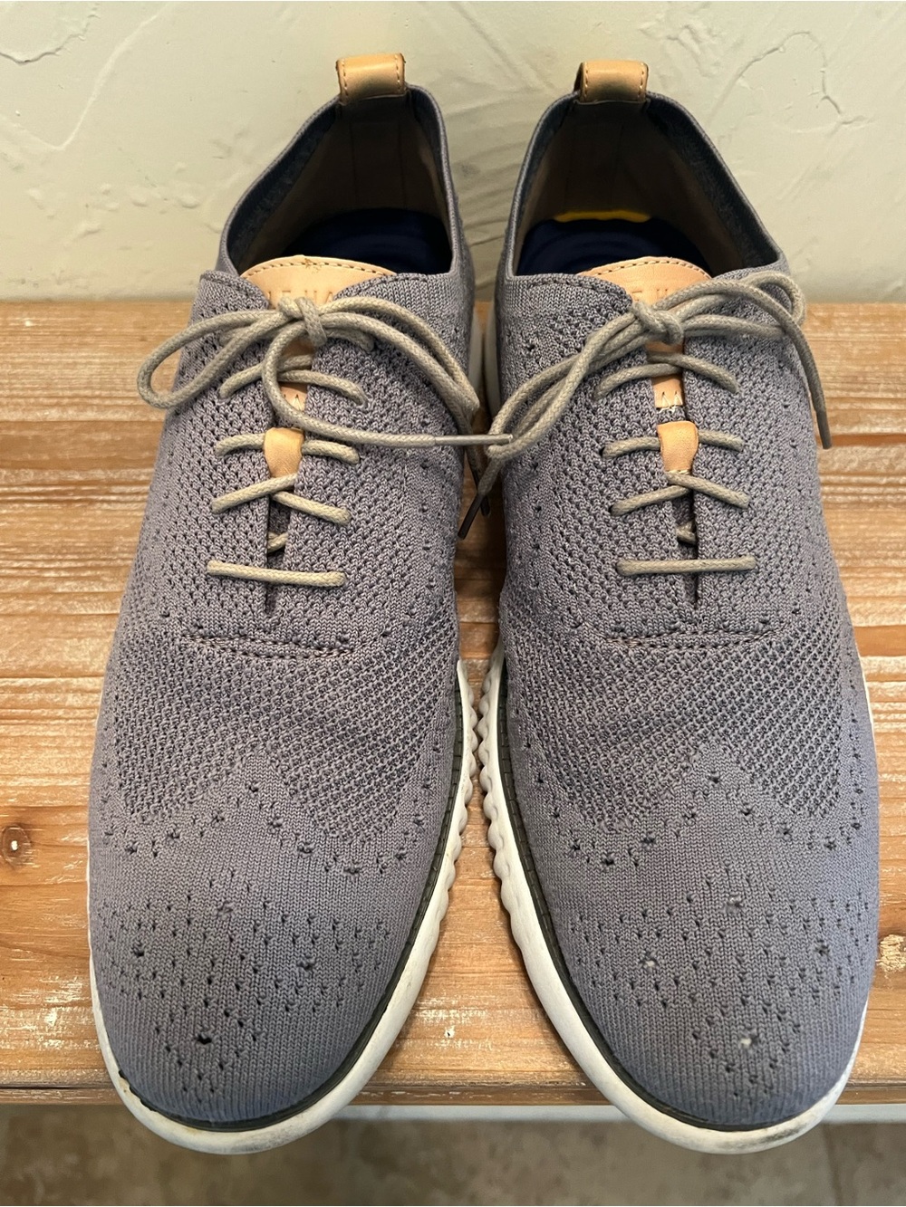 Cole Haan Men’s 2.Zerogrand Stitchlite Gray Wingtip Oxfords. Size 11.5 M